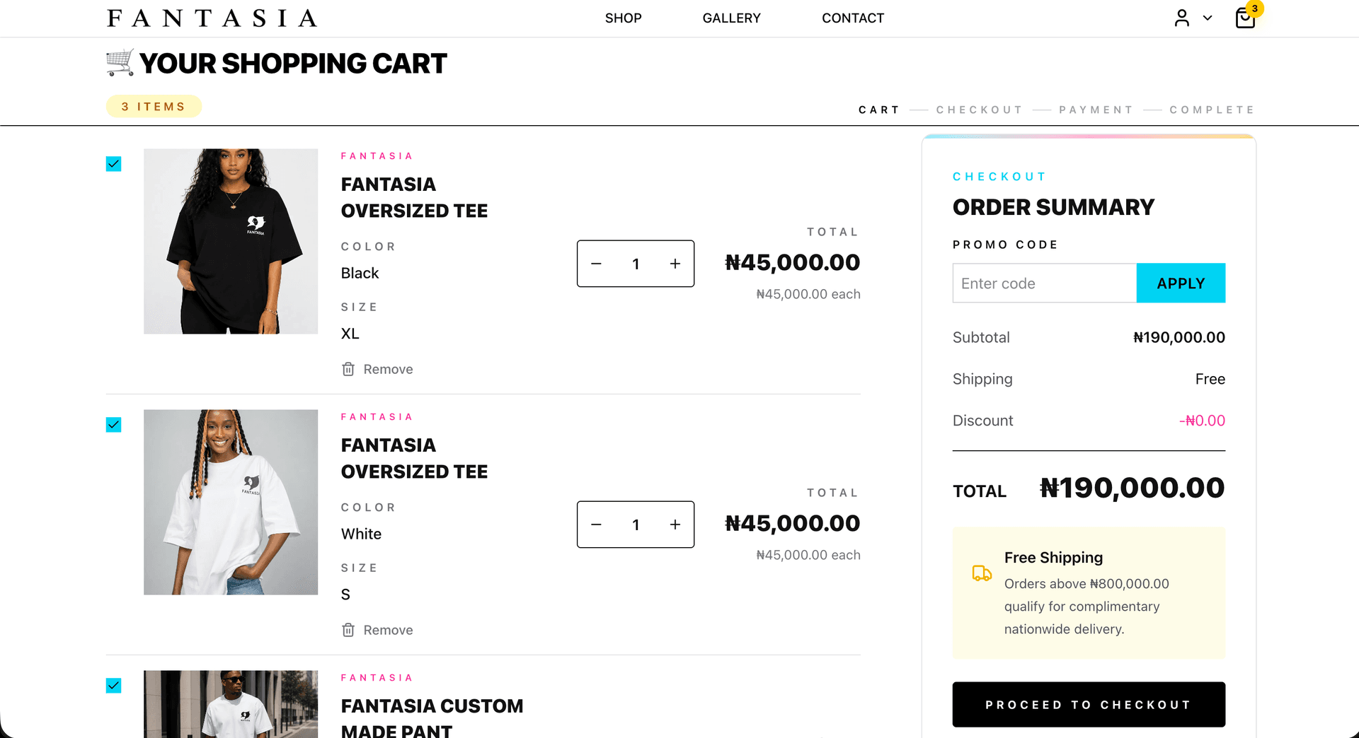 Fantasia website preview